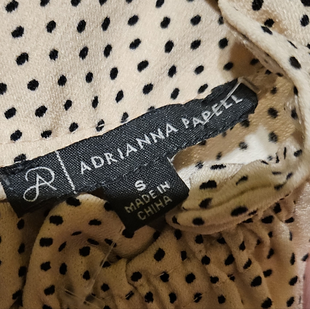 Adrianna Papell Cream and Black Dotted Blouse - Picture 3 of 3